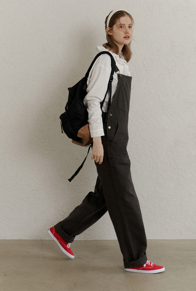 A TWILL COTTON OVERALL_CHARCOAL