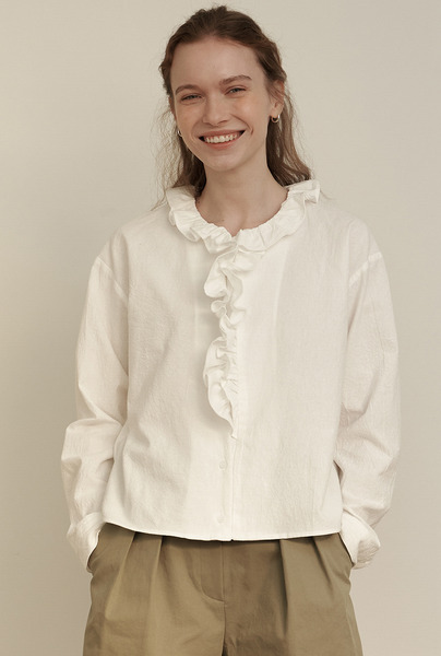 A FRILL COLLAR BLOUSE [2colors]